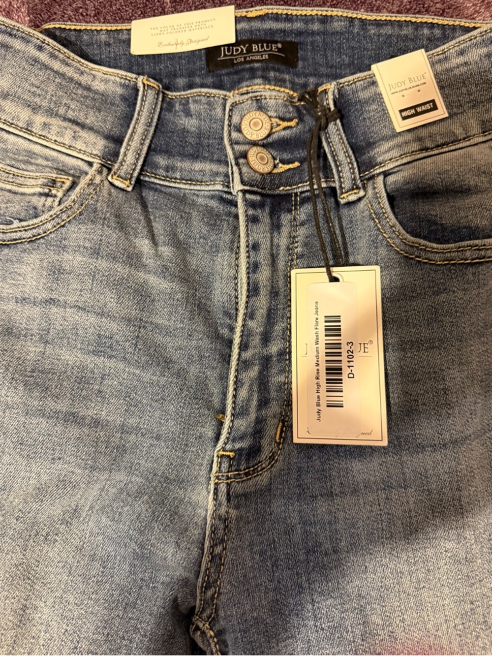 Judy Blue Light Blue Denim Jeans with Tan Patch